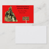 Western-Ranch-Cowboy auf Pferd Visitenkarte (Vorne/Hinten)