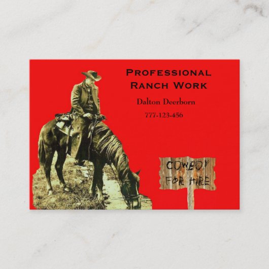 WESTERN-RANCH-COWBOY-GESCHÄFTS-KARTETEMPLET VISITENKARTE (Vorderseite)