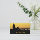 Western Ranch Cowboy Sunset Business Cards 2 Visitenkarte (Stehend Vorderseite)