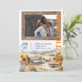 Western Ranch Hochzeit speichern Datum (Stehend Vorderseite)