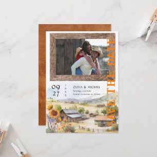 Western Ranch Hochzeit speichern Datum