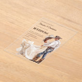 Western Ranch Hochzeitseinladung Acryleinladungen (Ablage )