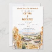 Western Ranch Hochzeitseinladung Einladung (Vorderseite)