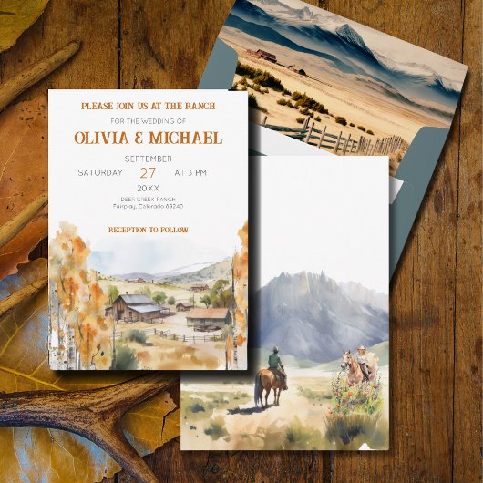 Western Ranch Hochzeitseinladung Einladung