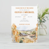 Western Ranch Hochzeitseinladung Einladung (Stehend Vorderseite)