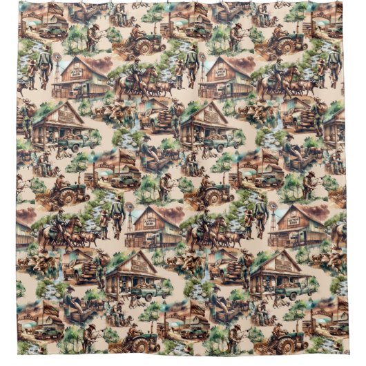 Western Ranch oder Duschvorhang auf dem Landgut (Vorderseite)