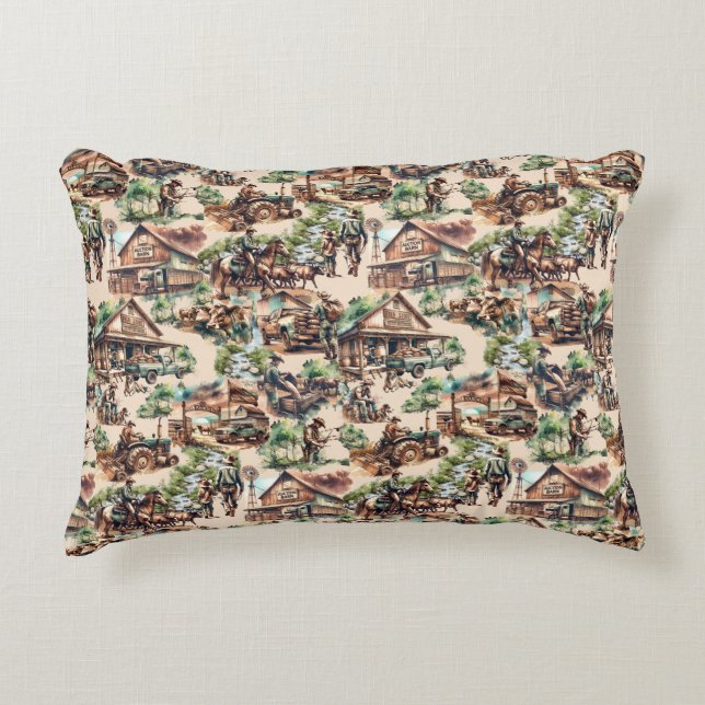 Western Ranch oder Landbebauungslandschaft Dekokissen (Vorderseite)