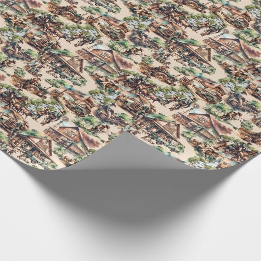 Western Ranch oder Landbebauungslandschaft Geschenkpapier (Ecke)
