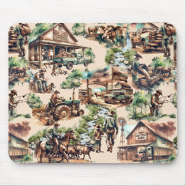 Western Ranch oder Landbebauungslandschaft Mousepad