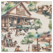 Western Ranch oder Landbebauungslandschaft Stoff (Nahaufnahme)