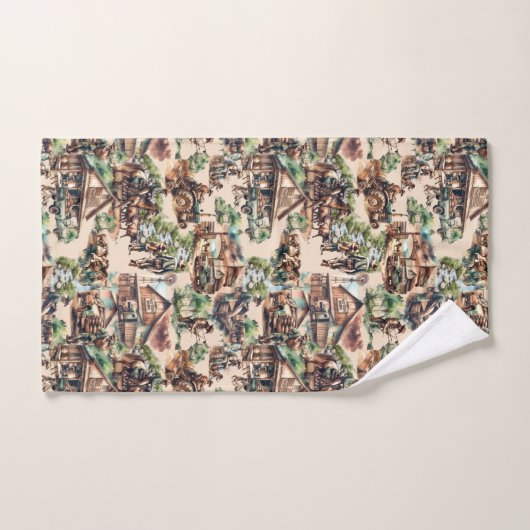 Western Ranch oder Landschaftslandschaft Badhandtuch Set (Handtuch)