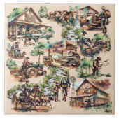 Western Ranch oder Landschaftslandschaft Fliese (Vorderseite)