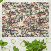 Western Ranch oder Landschaftslandschaft Geschirrtuch (Gefaltet)