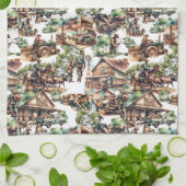 Western Ranch oder Landschaftslandschaft Geschirrtuch (Gefaltet)