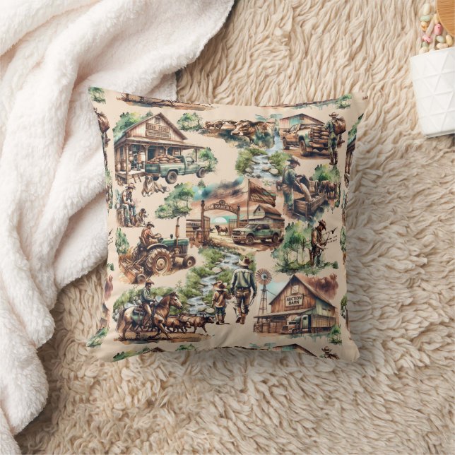 Western Ranch oder Landschaftslandschaft Kissen (Decke)