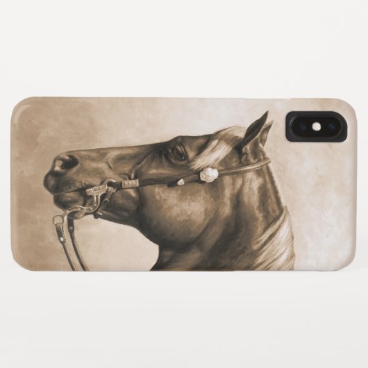 Western Ranch Pferd Altes Foto Sepia Case-Mate iPhone Hülle (Rückseite (Horizontal))