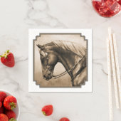 Western Ranch Pferd Altes Foto Sepia Serviette (Beispiel)