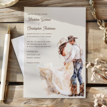 Western Ranch Rustikale Hochzeitseinladung