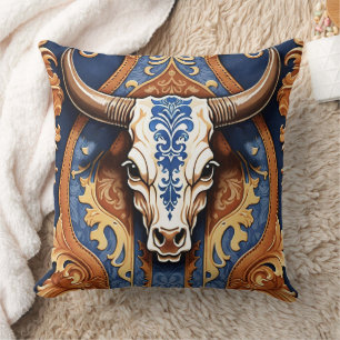 Western-Ranch-Stil-Leder-Kuhkopf Kissen