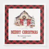 Western Ranch Style Buffalo Plaid Xmas Napkins Serviette (Vorderseite)