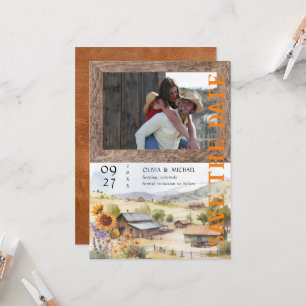 Western Ranch Wedding Foto Save the Date