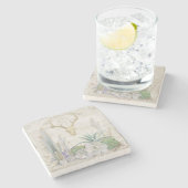 Western Range Wüste Südwestlicher Hirschschädel Steinuntersetzer (Seitenansicht)