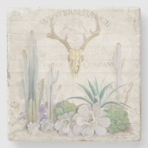 Western Range Wüste Südwestlicher Hirschschädel Steinuntersetzer