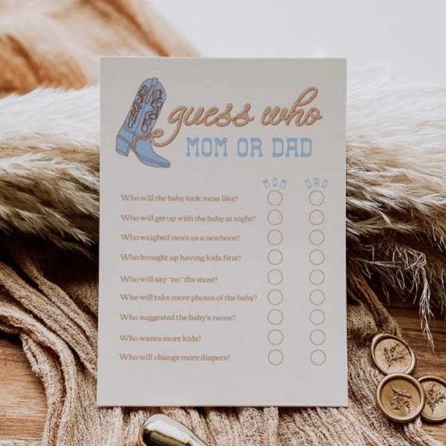 Western rät, wer Baby Duschspiel (Von Creator hochgeladen)