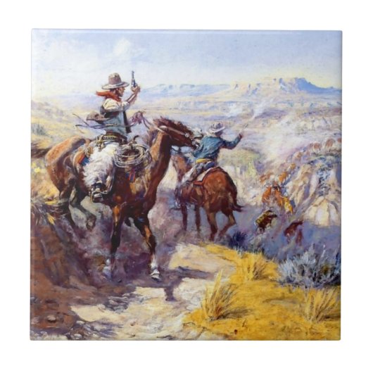 Western "Rauchen Sie sich aus" Art von Charles M. Fliese (Vorderseite)