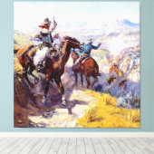 Western "Rauchen Sie sich aus" Art von Charles M. Leinwanddruck (Insitu (Holzboden))