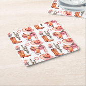 Western Rechteckiger Pappuntersetzer (angewinkelt)