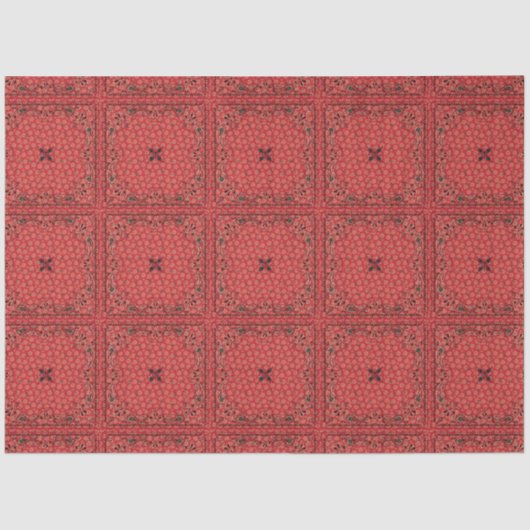 Western Red Bandana Decoupage Seidenpapier (Vorderseite)