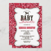 Western Red Bandanna Baby Dusche Einladung (Vorne/Hinten)