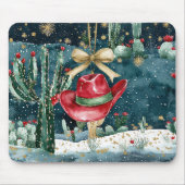 Western Red Cowboy Hat Cactus  Mousepad (Vorne)
