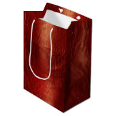Western Red Cowhide Mittlere Geschenktüte (Vorderseite Schrägansicht)