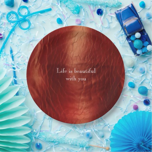 Western Red Cowhide Pappteller (Party)