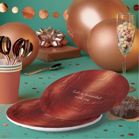 Western Red Cowhide Pappteller (Multi)