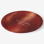 Western Red Cowhide Pappteller (Schrägansicht)