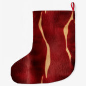 Western Red Cream Cowhide Großer Weihnachtsstrumpf (Rückseite)