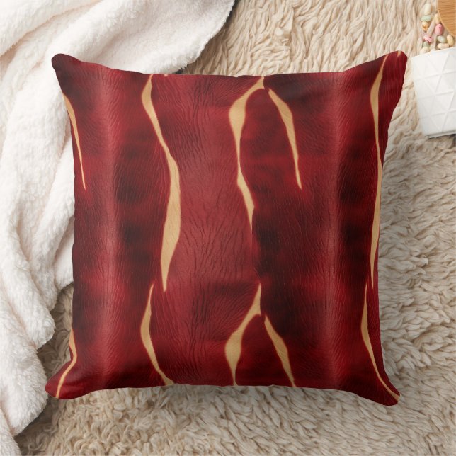 Western Red Cream Cowhide Kissen (Decke)