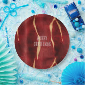 Western Red Cream Cowhide Pappteller (Party)