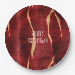 Western Red Cream Cowhide Pappteller