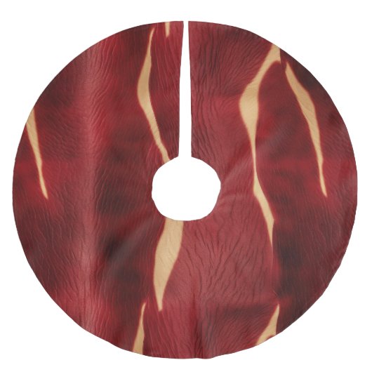 Western Red Cream Cowhide Polyester Weihnachtsbaumdecke (Vorderseite)