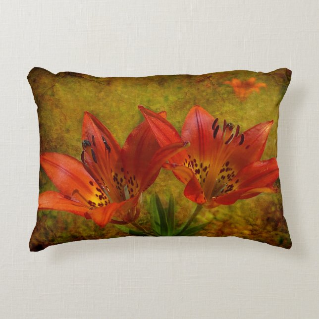 Western Red Prairie Lily Icon Dekokissen (Vorderseite)