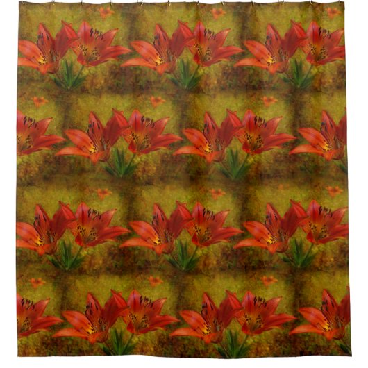 Western Red Prairie Lily Icon Duschvorhang (Vorderseite)