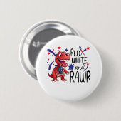 Western Red White Rawr Dinosaur Button (Vorne & Hinten)