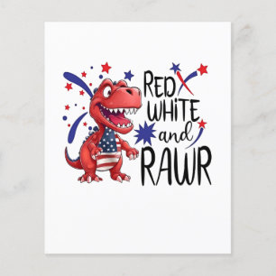 Western Red White Rawr Dinosaur Flyer