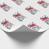 Western Red White Rawr Dinosaur Geschenkpapier (Ecke)
