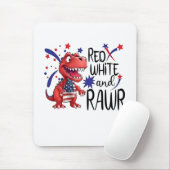 Western Red White Rawr Dinosaur Mousepad (Mit Mouse)