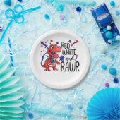 Western Red White Rawr Dinosaur Pappteller (Party)